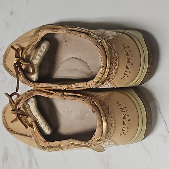 Sperry Top-Sider Gold and Tan Boat Loafer Women's Size 9 - Picture 4 of 8